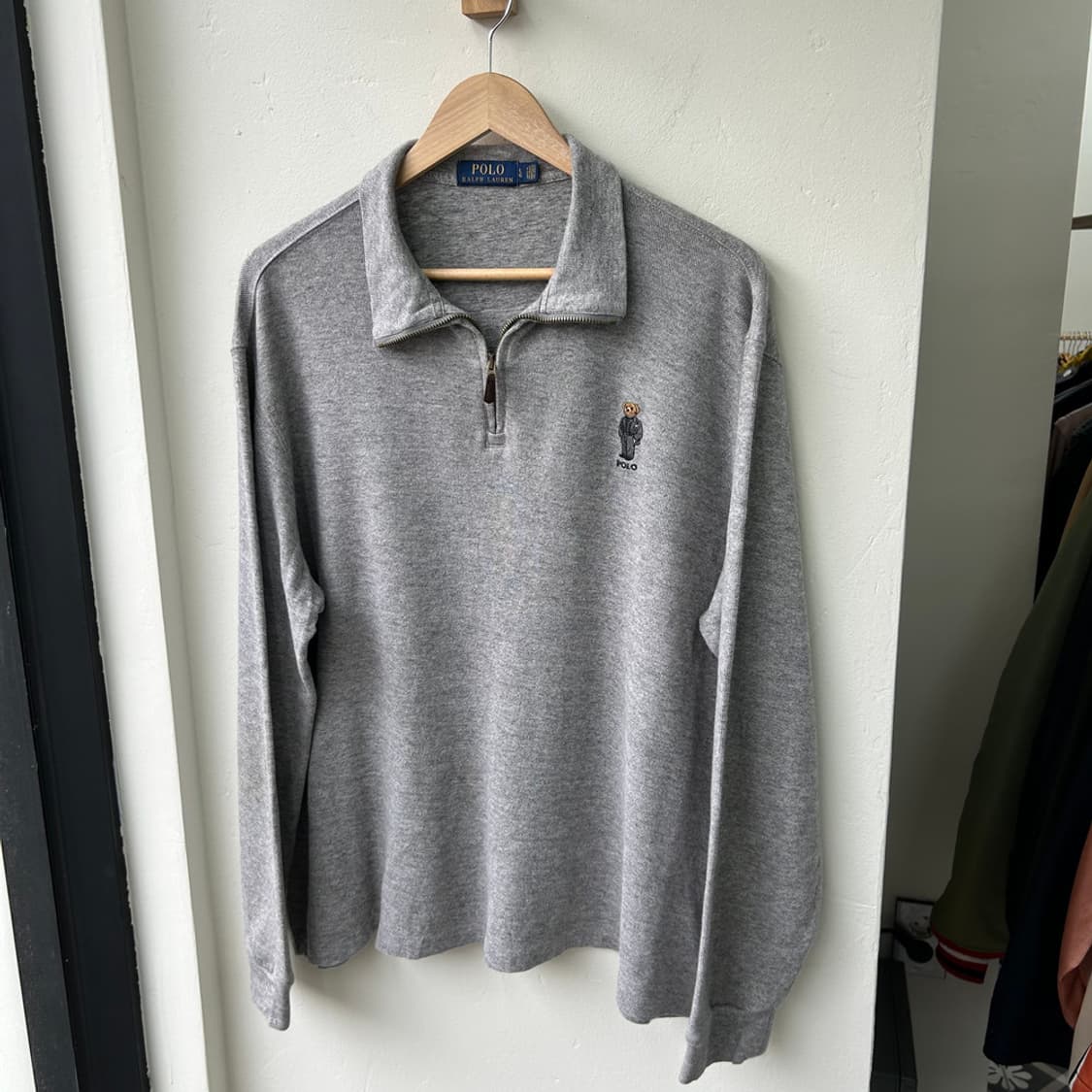 16331 - 폴로 랄프로렌 그레이 베어 반집업 니트 상품이미지2