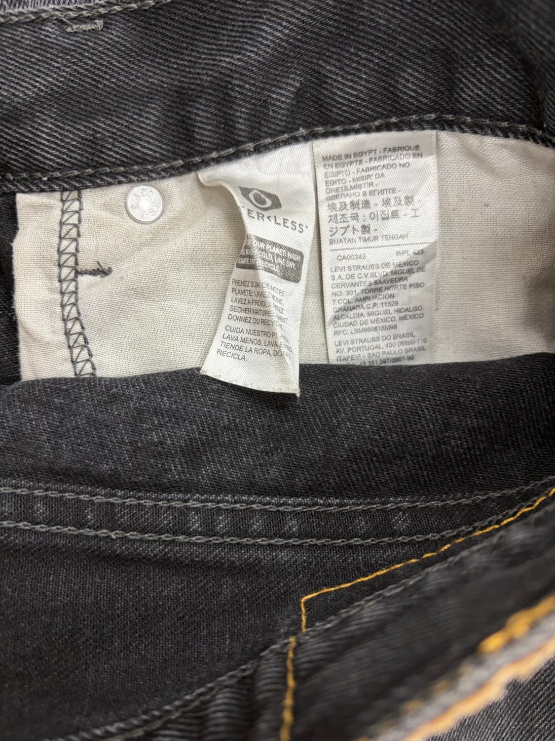Levis 리바이스 505 흑청 데님 팬츠 상품이미지6