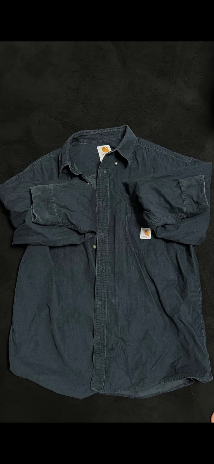 칼하트 코듀로이셔츠 네이비 상품이미지1