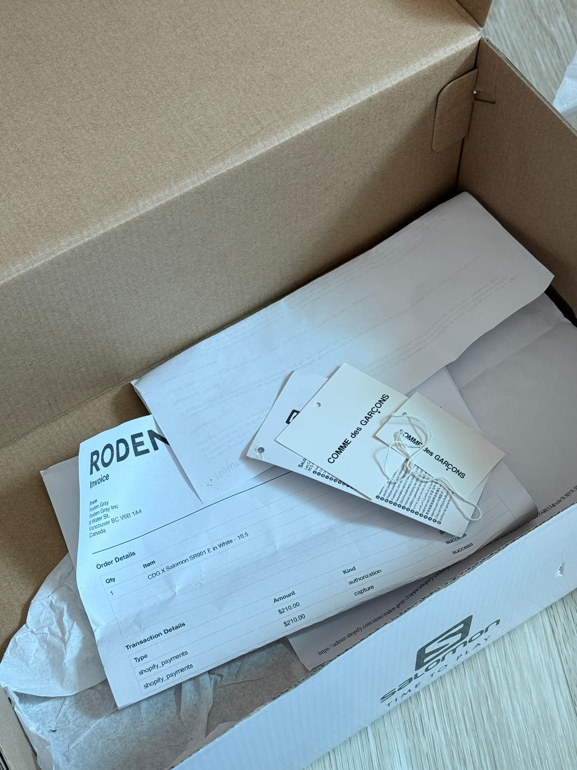 살로몬 x 꼼데가르송 옴므 플러스 SR901E 화이트 블랙 상품이미지4