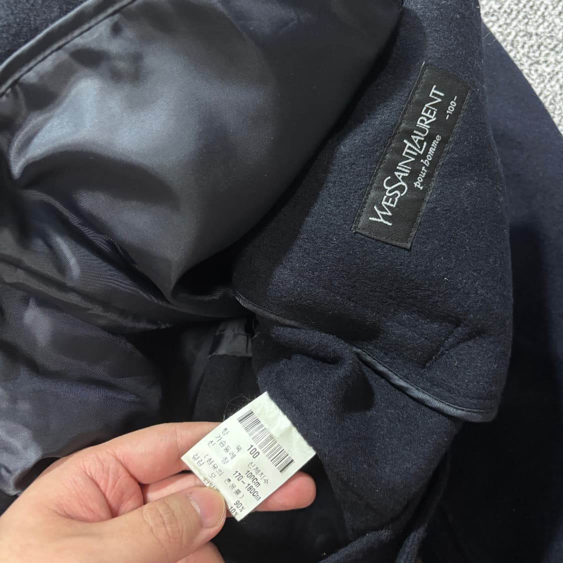 입생로랑 뿌르 옴므 울 블루종 자켓 네이비 (100) 상품이미지5