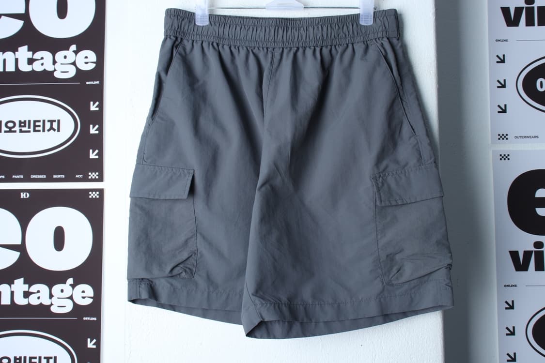 (M-L) 어반디타입 반바지 팬츠 카고 나일론 차콜 밴딩-P1P10320 상품이미지2