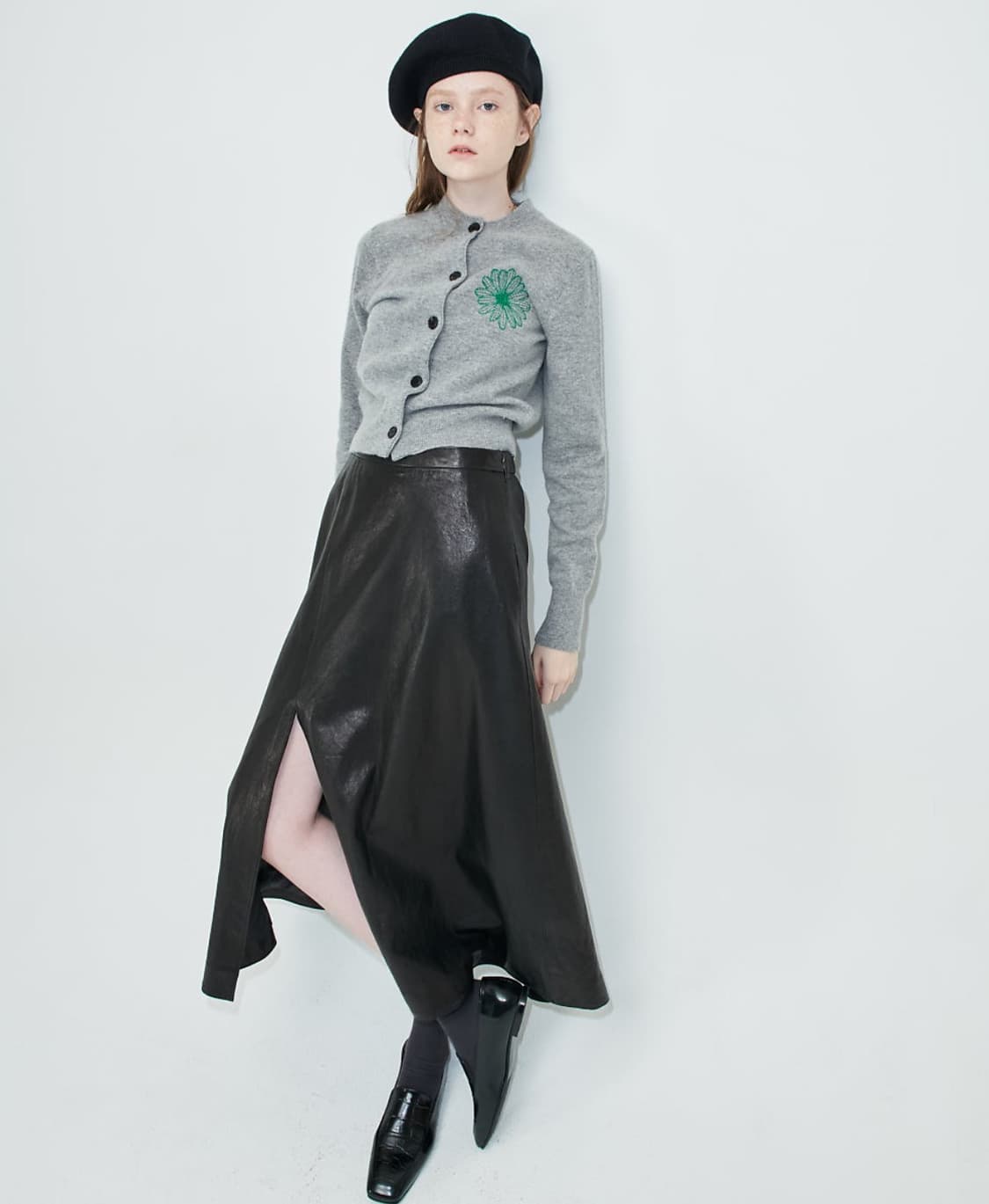 마르디메크르디 캐시미어 가디건 그레이 그린 (새상품) 상품이미지2