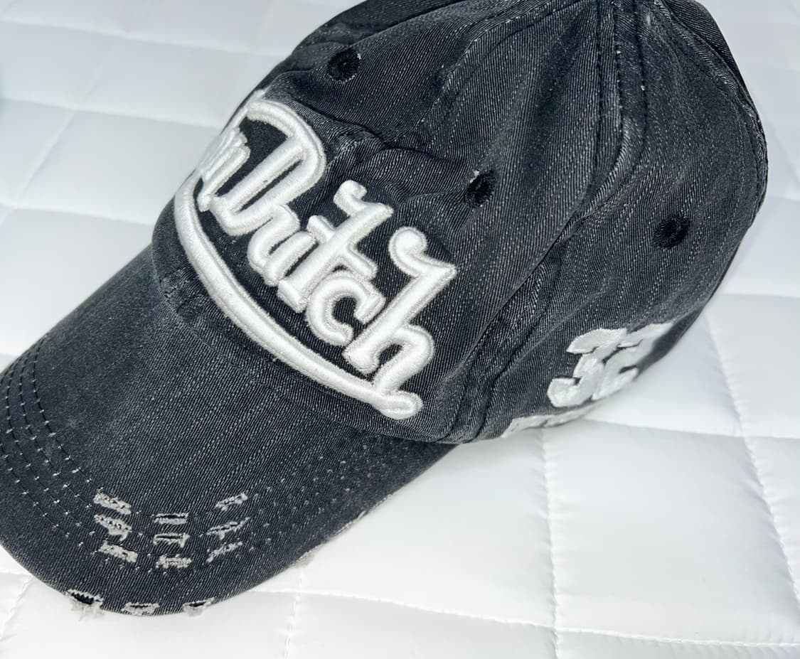 y2k 펑크 빈티지 본더치 vondutch 데님 워싱 청 볼캡 모자 상품이미지2
