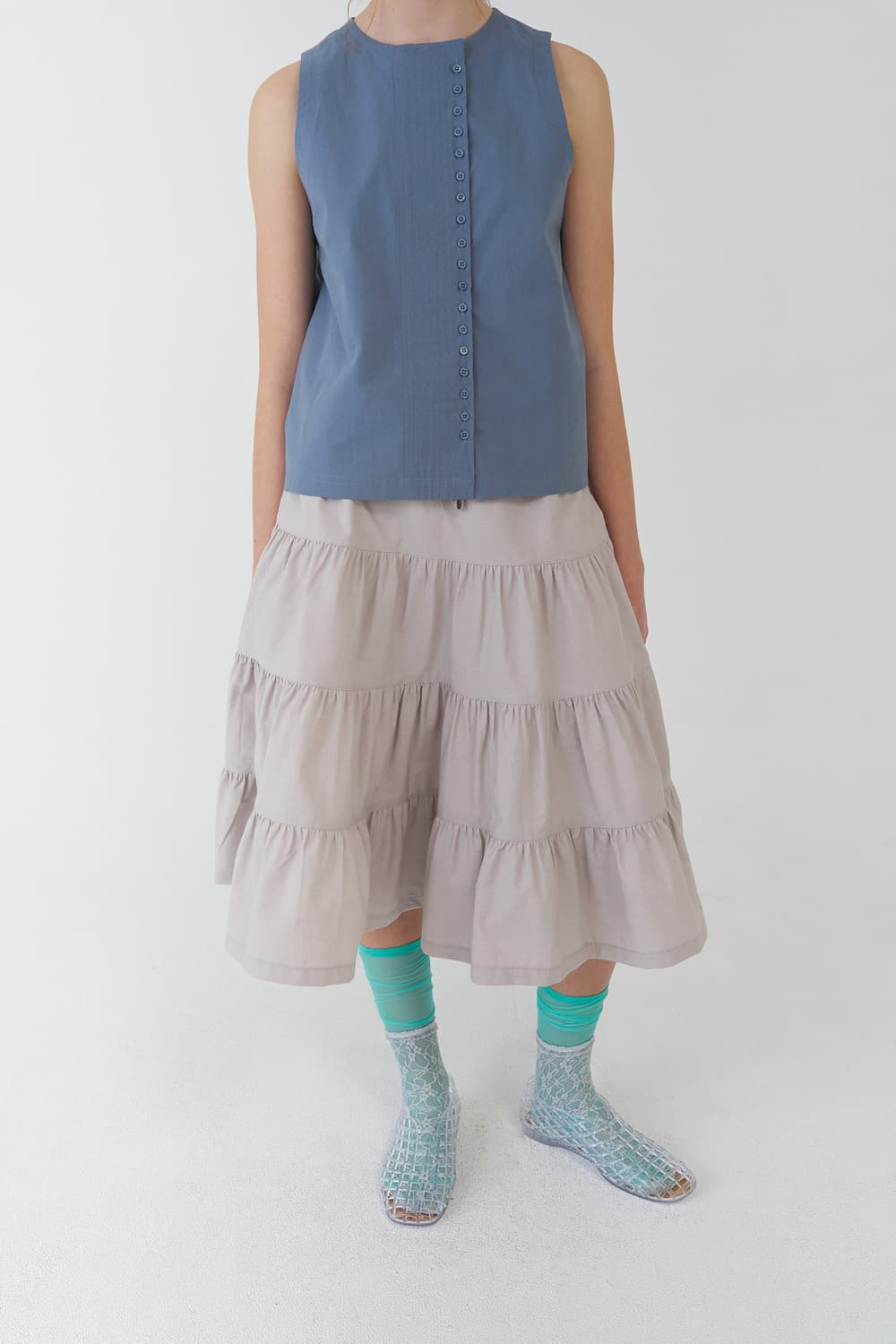 페스토 3 SHIRRING SKIRT FOG 스커트 상품이미지1