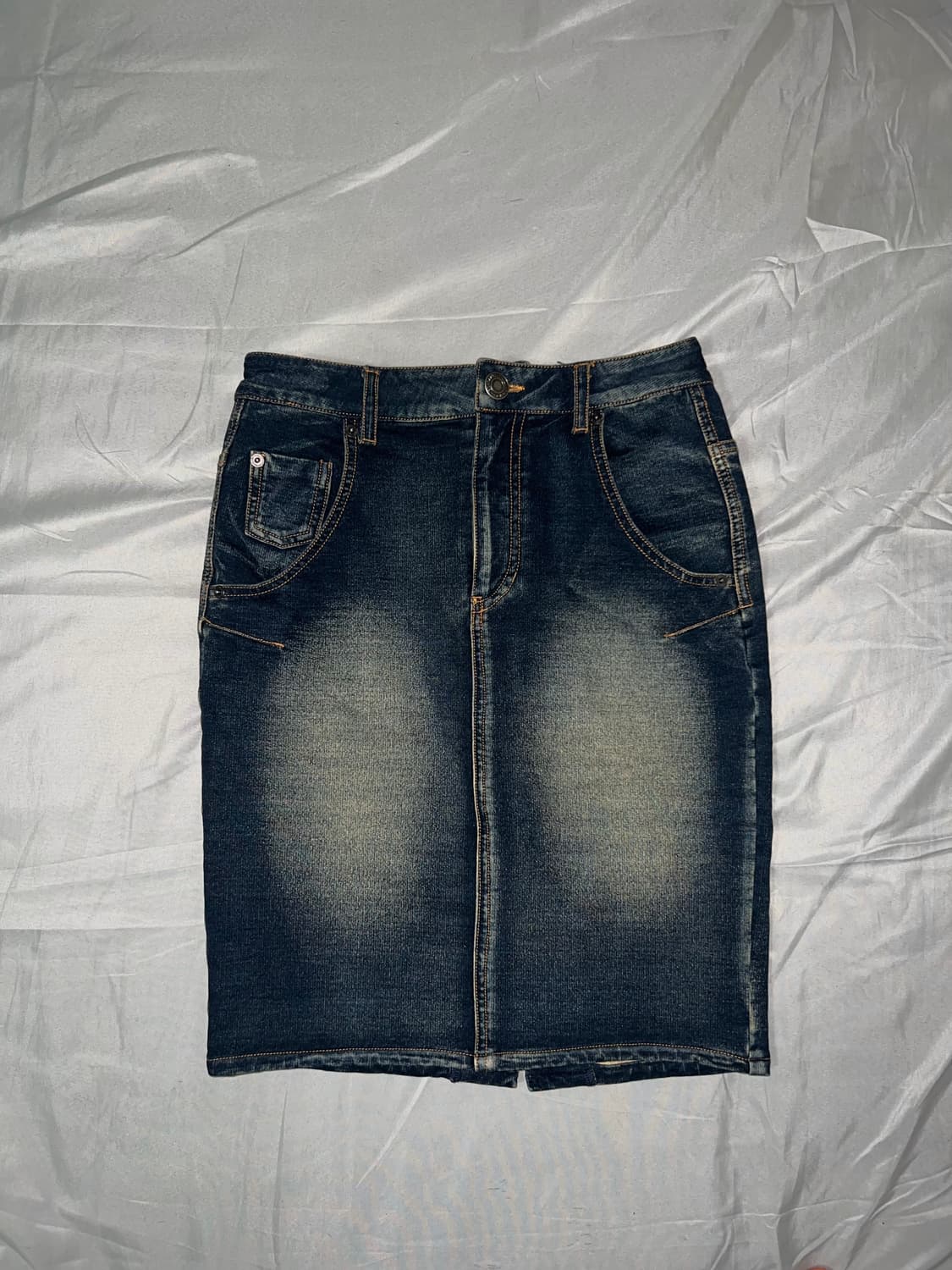 ✨vintage denim midi skirt y2k 워싱 청치마✨ 상품이미지1