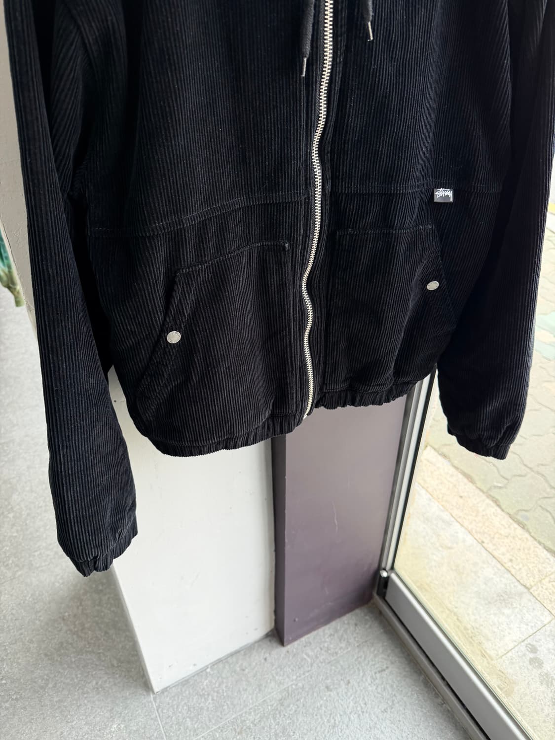 M/ 스투시 베이직 로고탭 코듀로이 액티브 후드 점퍼 상품이미지4