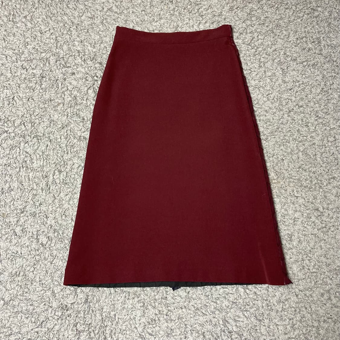 버건디 페이크레더 스커트 상품이미지2