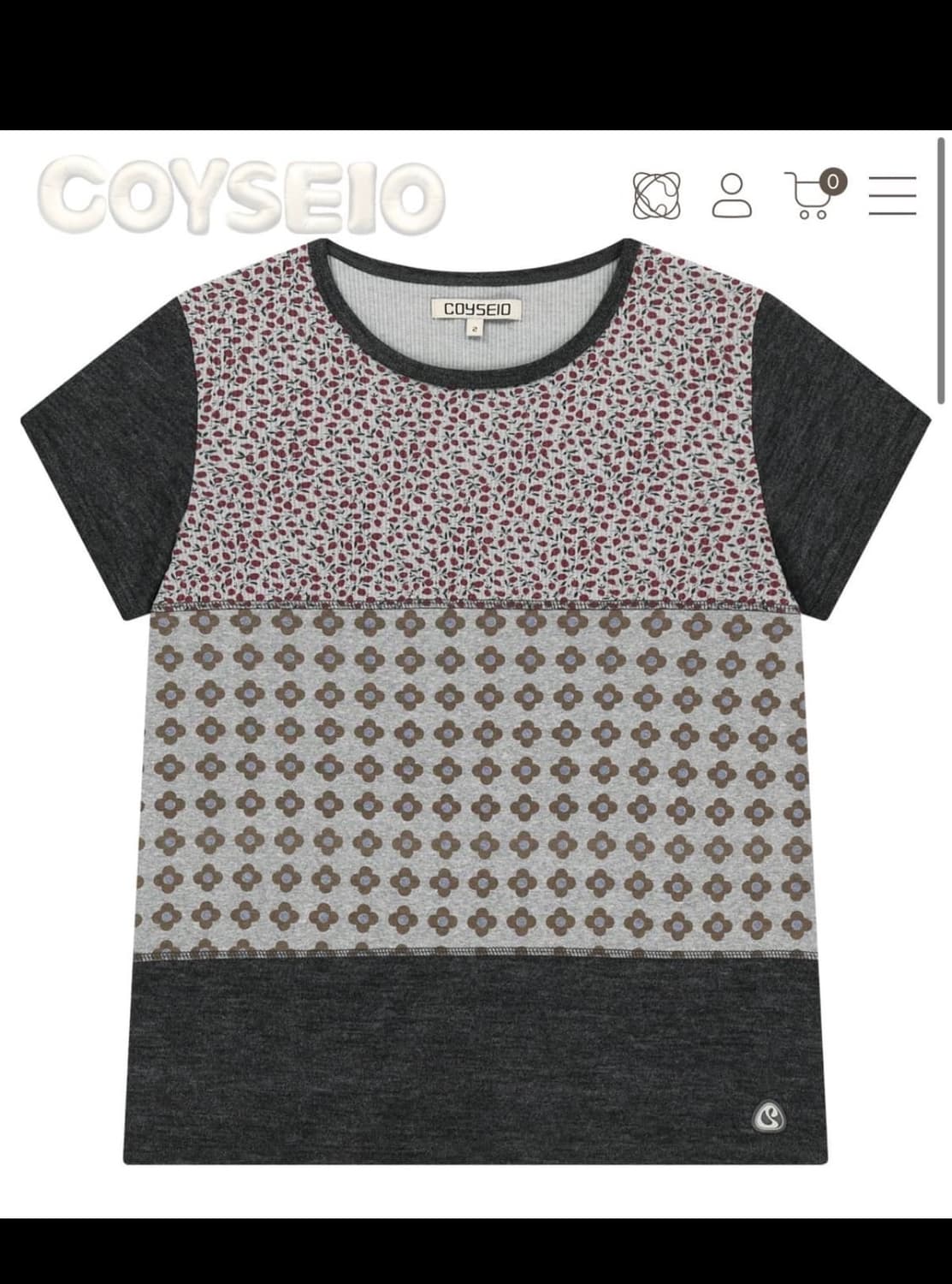 (구해요) 코이세이오 플라워 패치워크 티셔츠 2사이즈 상품이미지1