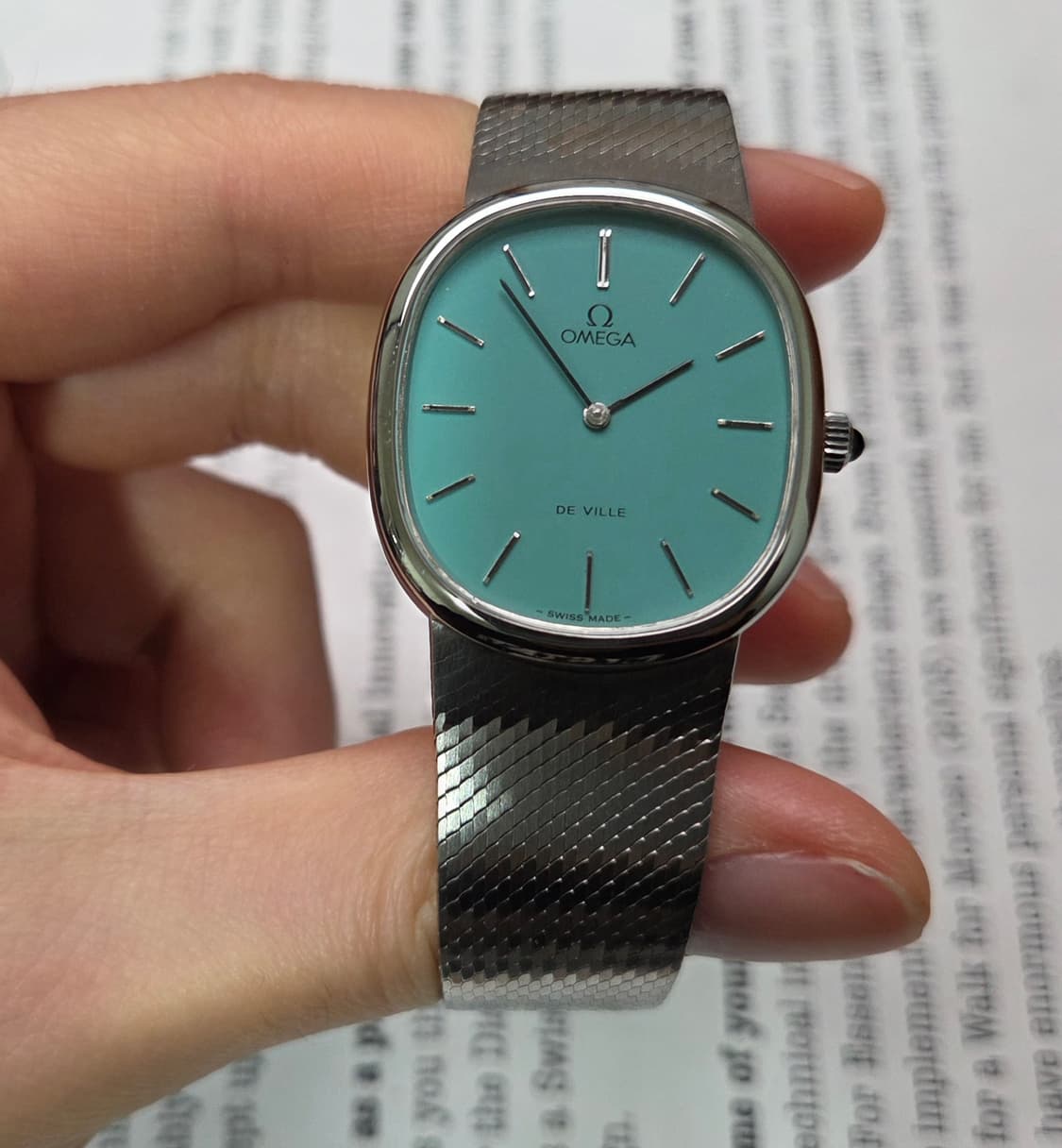 레어] 빈티지 오메가 드빌 엘립스 애플민트 수동 남성용 오리지널 브슬 v 상품이미지7