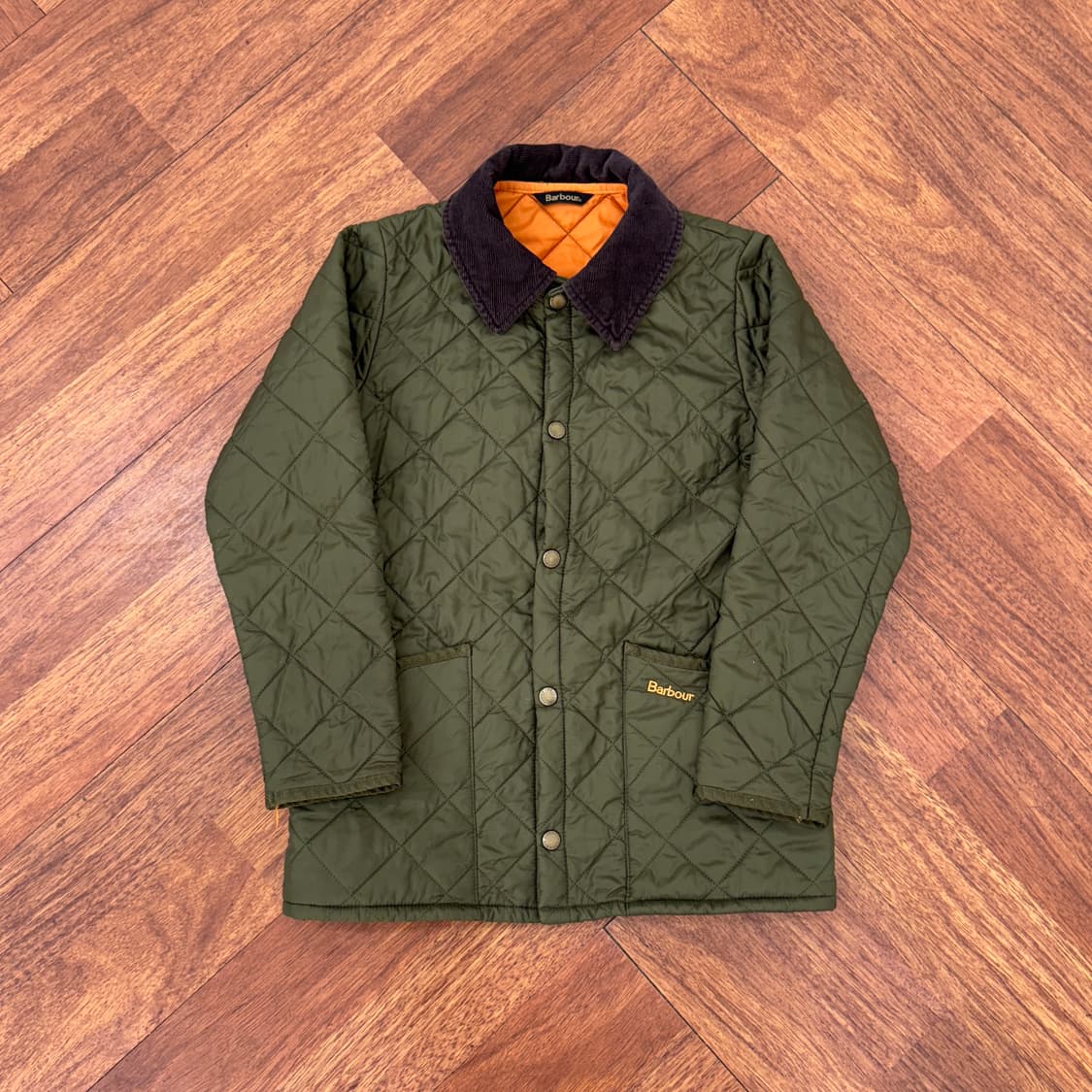 보이즈 M 바버 리데스데일 올리브 퀼팅 자켓  상품이미지1