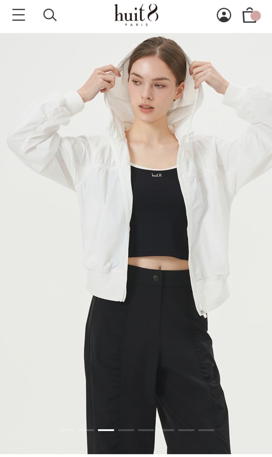 (새상품)위뜨8 셔링 후드 봄점퍼 상품이미지8