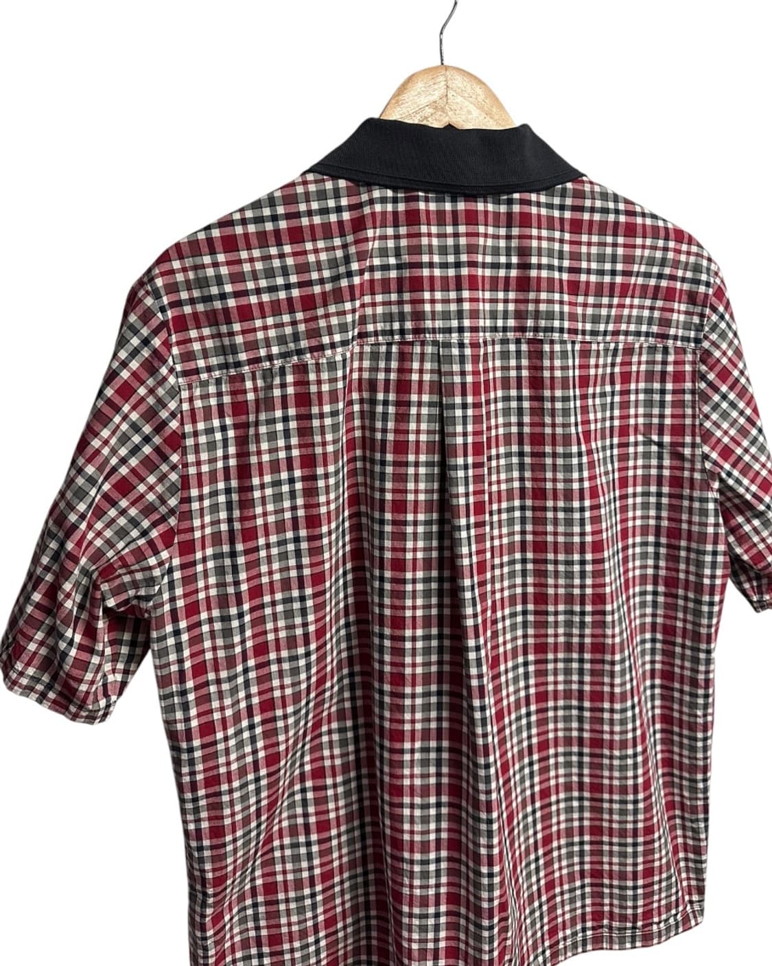 커스텀멜로우 저지 카라 레드 코튼 체크셔츠 L(100)size 상품이미지6