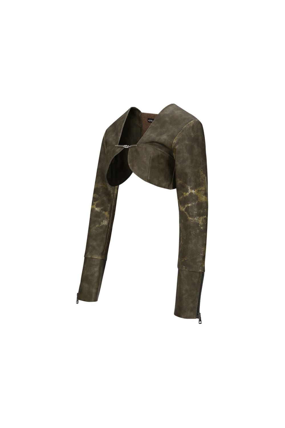 앤더슨벨 볼레로 크롭 포레더 가죽자켓 빈티지 브라운 카우걸 가디건 상품이미지2