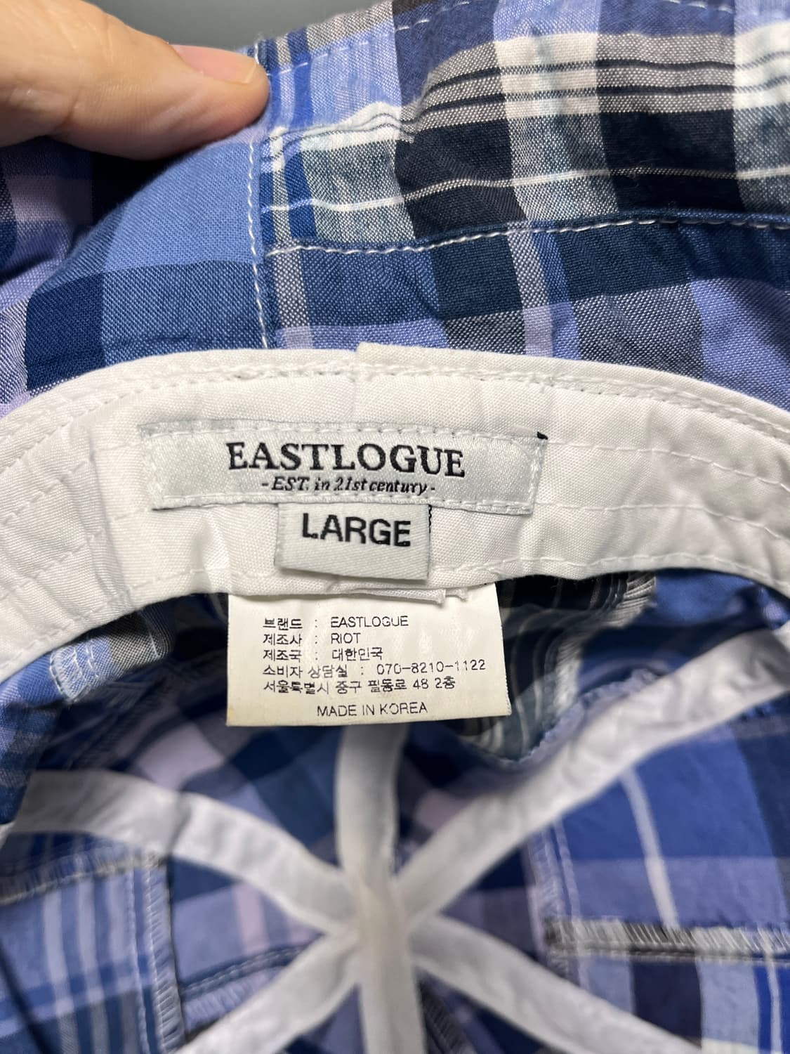 L) 이스트로그 패치워크 버킷햇 블루 판매. 상품이미지6