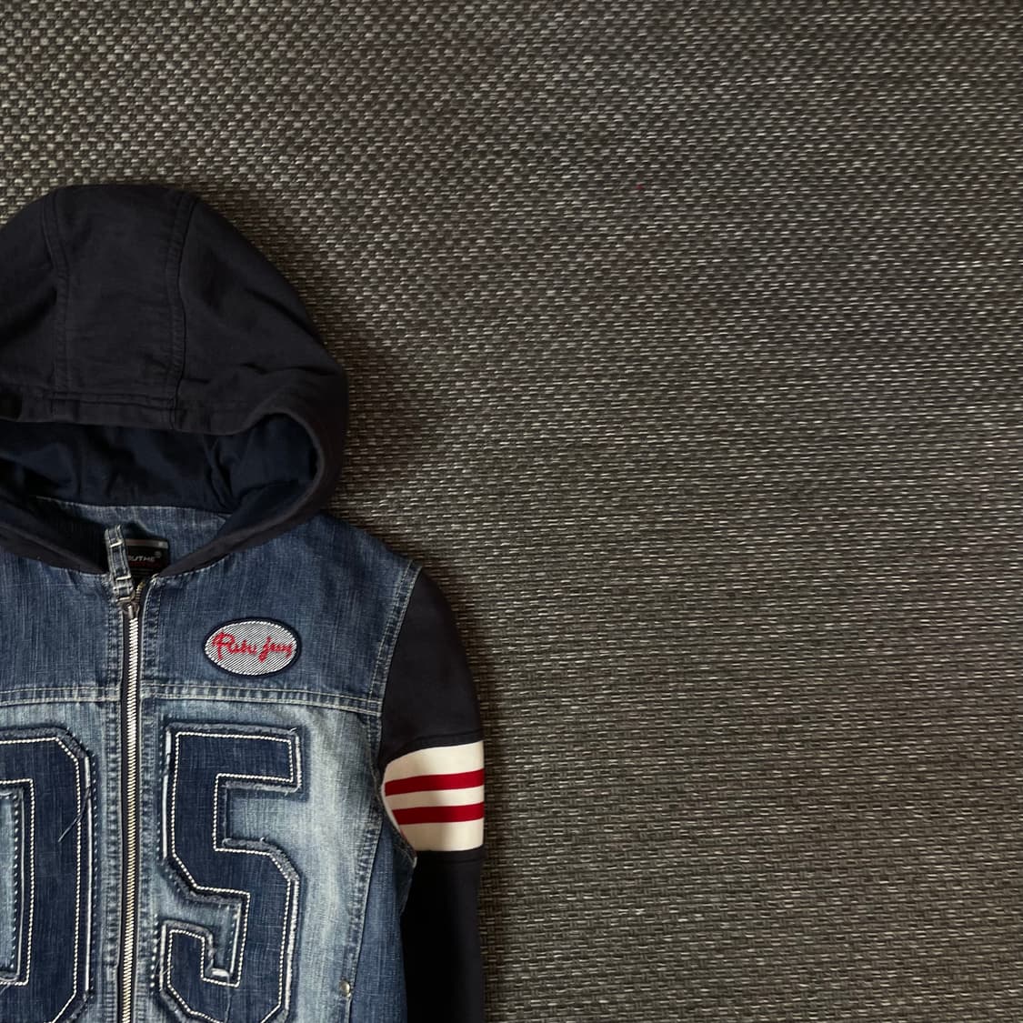 후부 05 포인트 스티치 데님 후드집업  S 상품이미지3