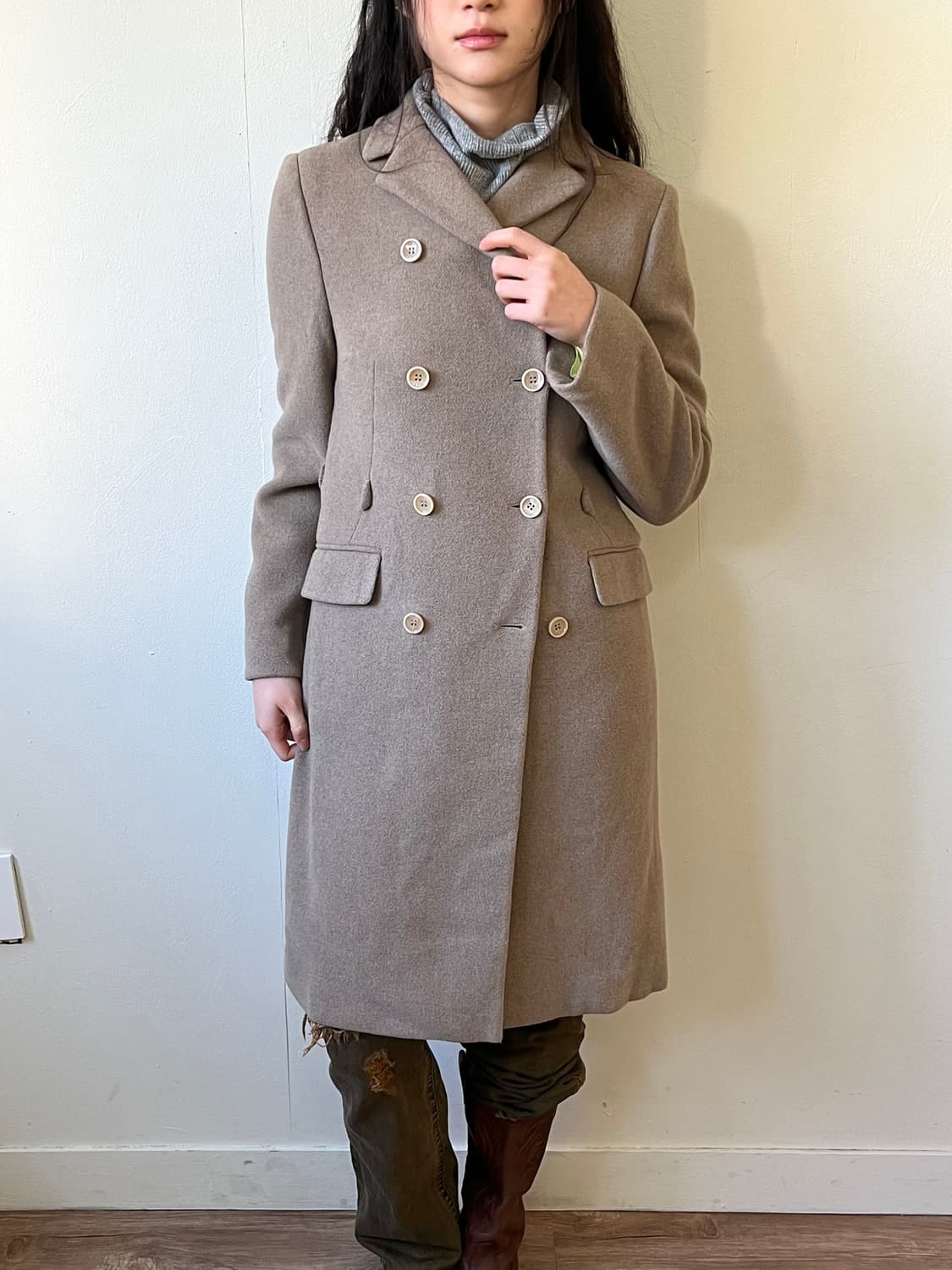 D&G 오트밀 더블 코트 상품이미지6