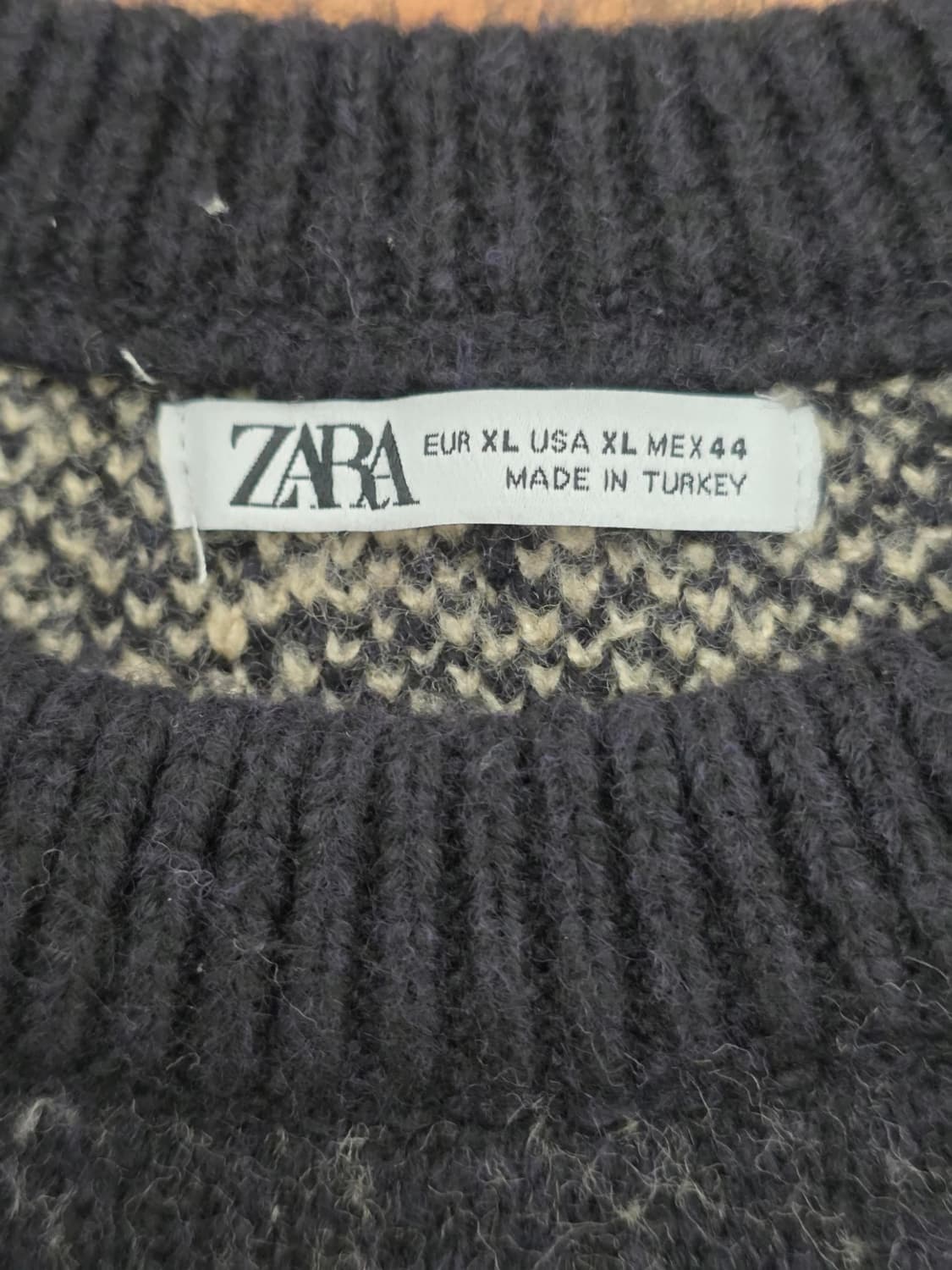 자라 추상 라인 자카드 니트 XL 상품이미지3