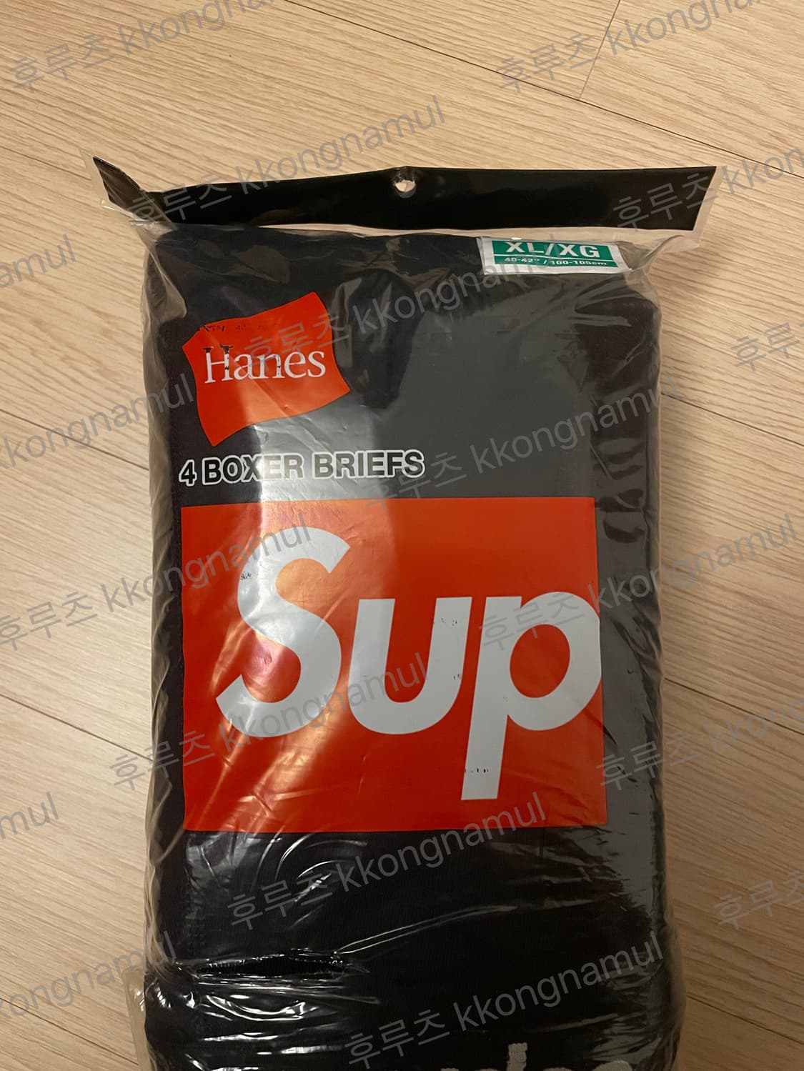 슈프림 헤인즈 박서 브리프(4팩) 팬티 XL 블랙 상품이미지1