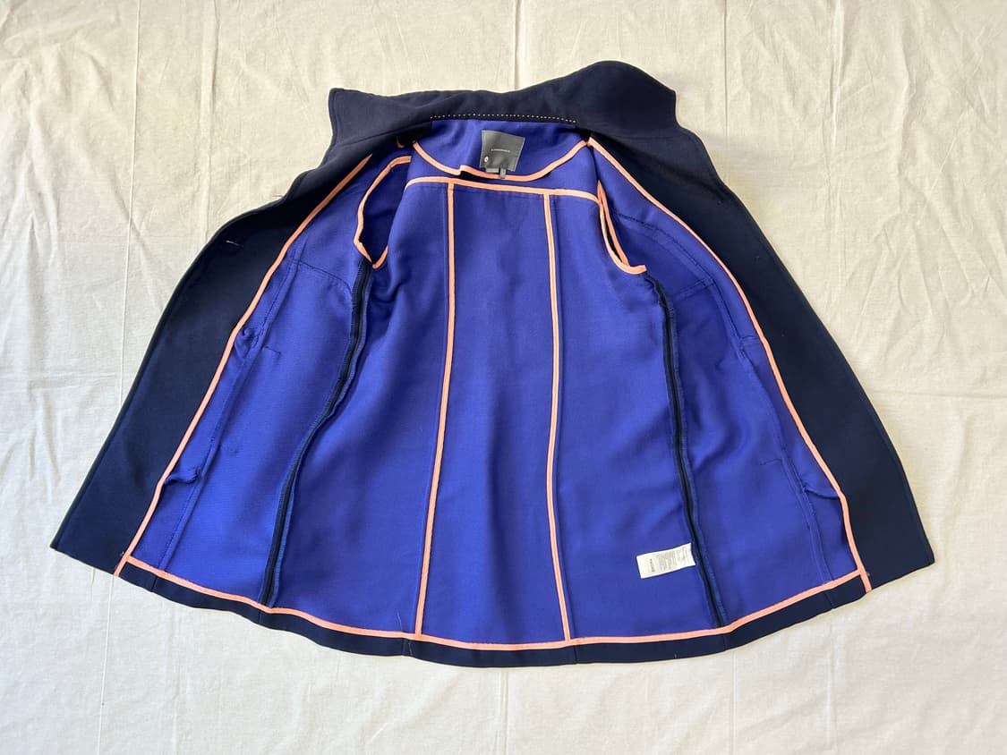 네이비 배색 저지 아우터 코트 상품이미지5