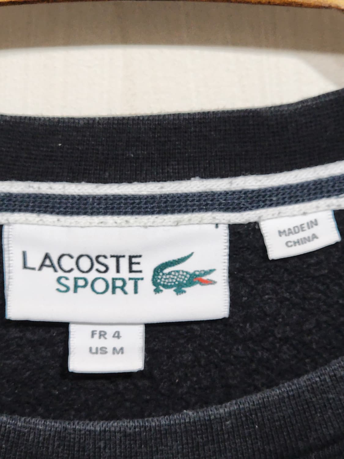 (M) 라코스테 맨투맨 블랙 기모 스웨트 티셔츠  상품이미지3