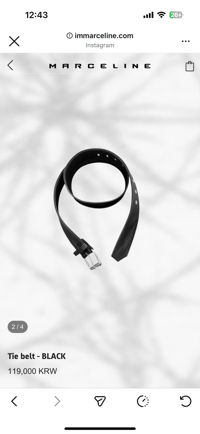 MARCELINE Tie Belt Black 상품이미지4