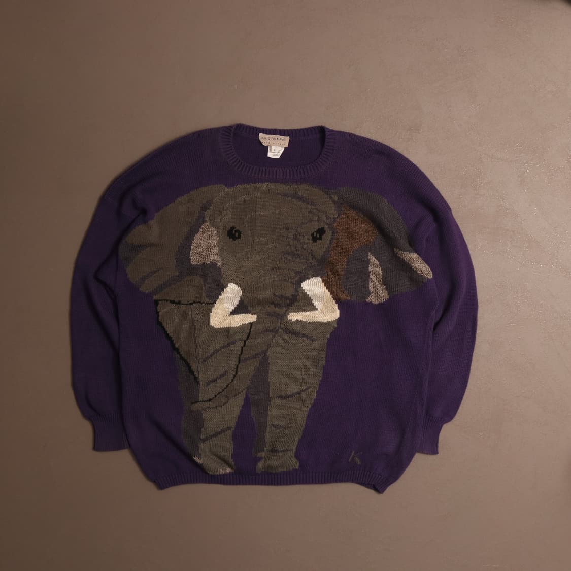 일본빈티지 애니멀 자수 아크릴 니트 A1751 상품이미지1