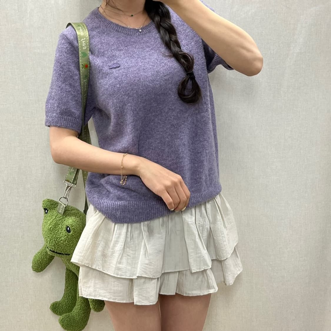 라코스테 니트 반팔 티셔츠/알파카/#3607 상품이미지2