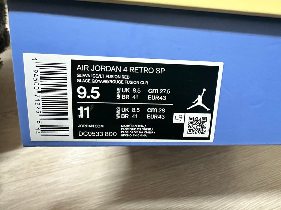 조던 4 x 유니온 레트로 구아바 아이스 275 상품이미지8