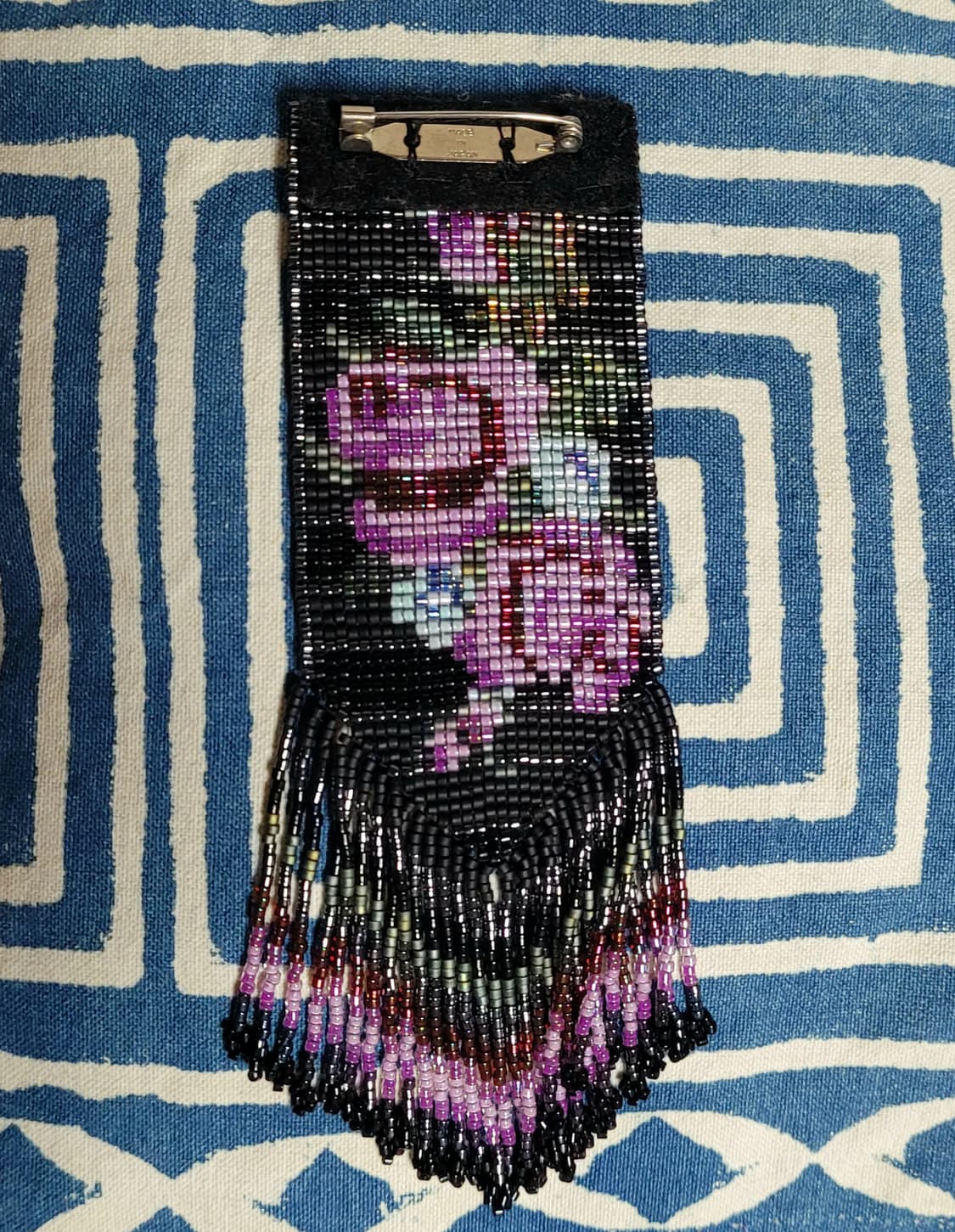 일본 빈티지 장미 비즈 브로치(14.5cm) 상품이미지2