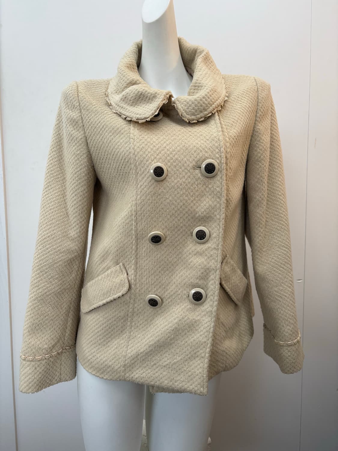 엑시즈팜 베이지 레이스 자켓 상품이미지1