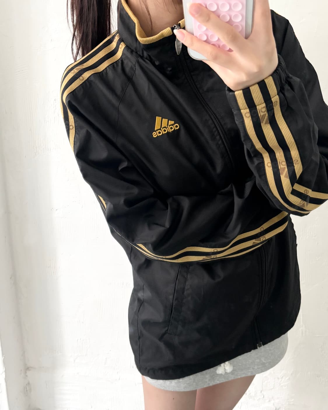Adidas 아디다스 오리지널 옐로우라인 블랙 바람막이 자켓 상품이미지1