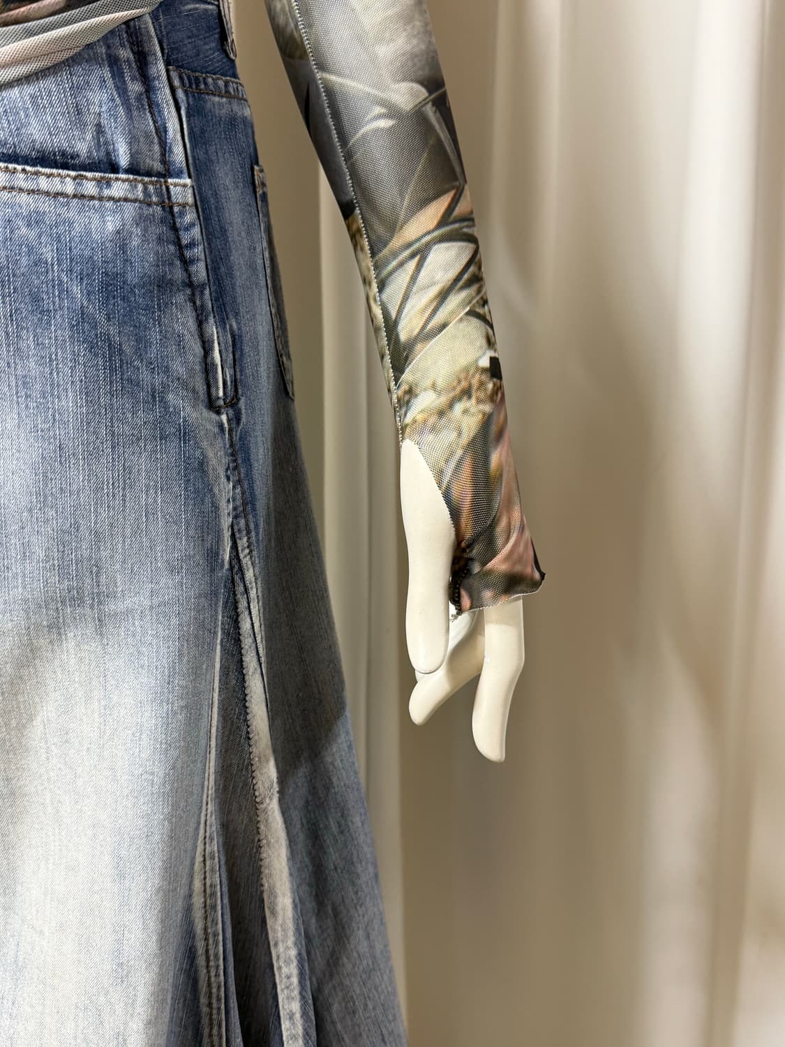 빈티지 매쉬 넥 폴라 탑 상품이미지4