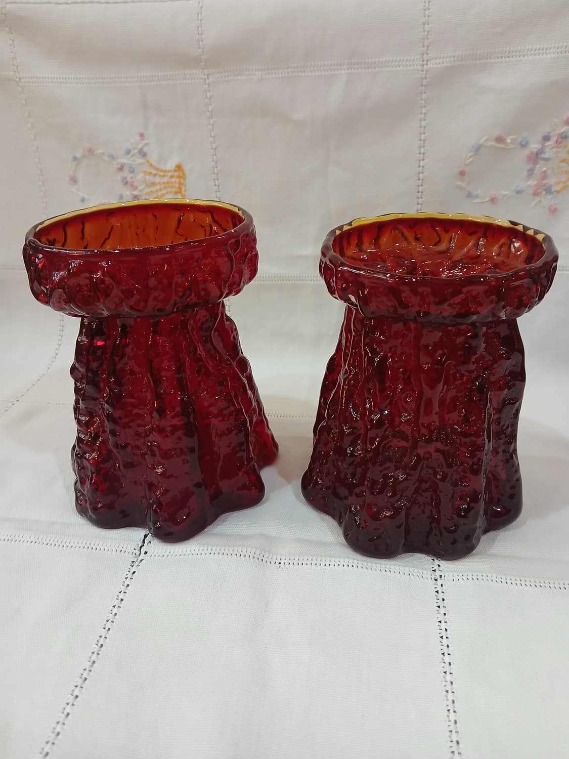 미국 빈티지 앰버리나 플레임 바크 트리 트렁크 필라 캔들 홀더 상품이미지1