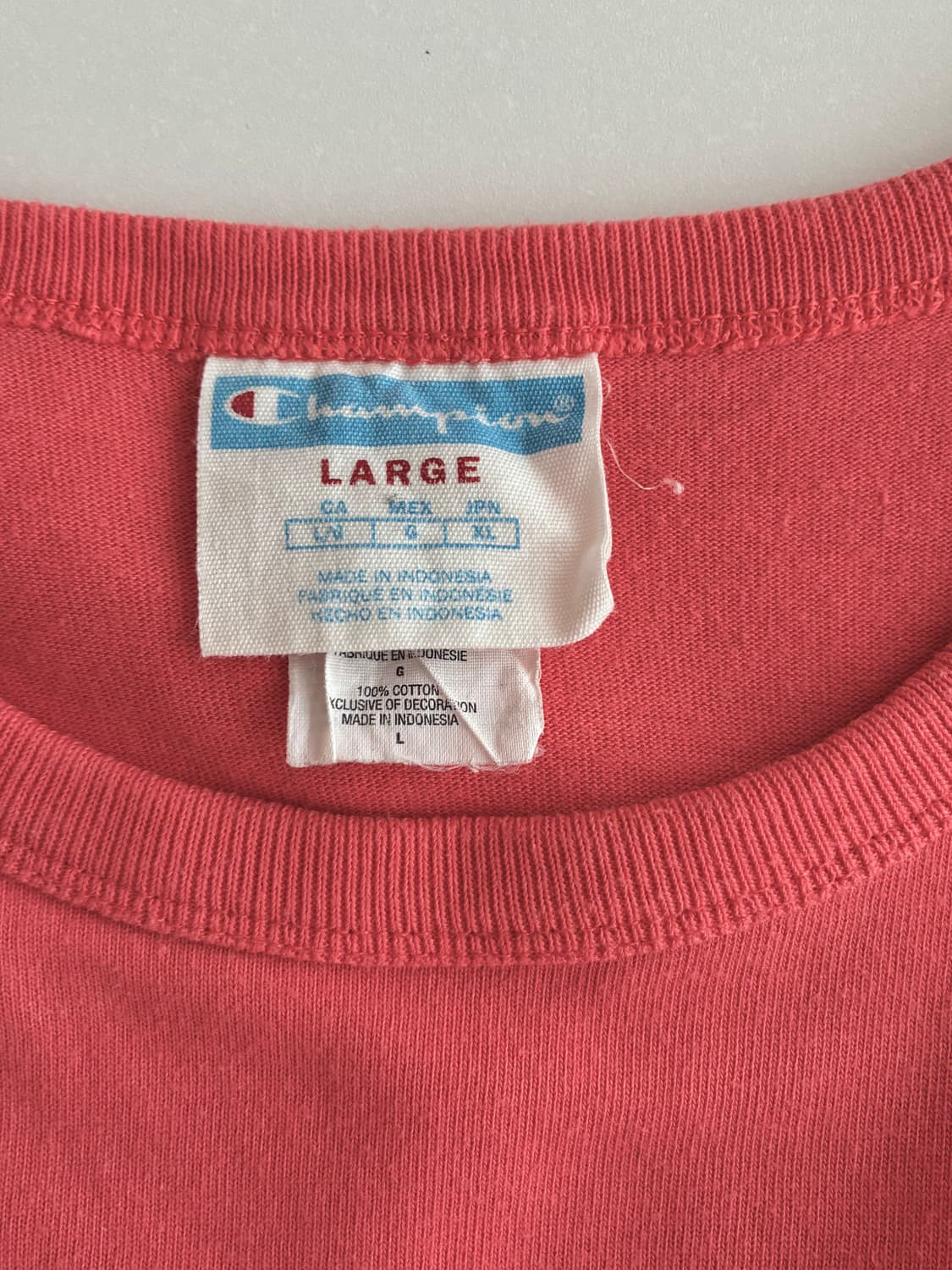 L) 챔피온 빅로고 반팔 티셔츠 코랄 상품이미지5