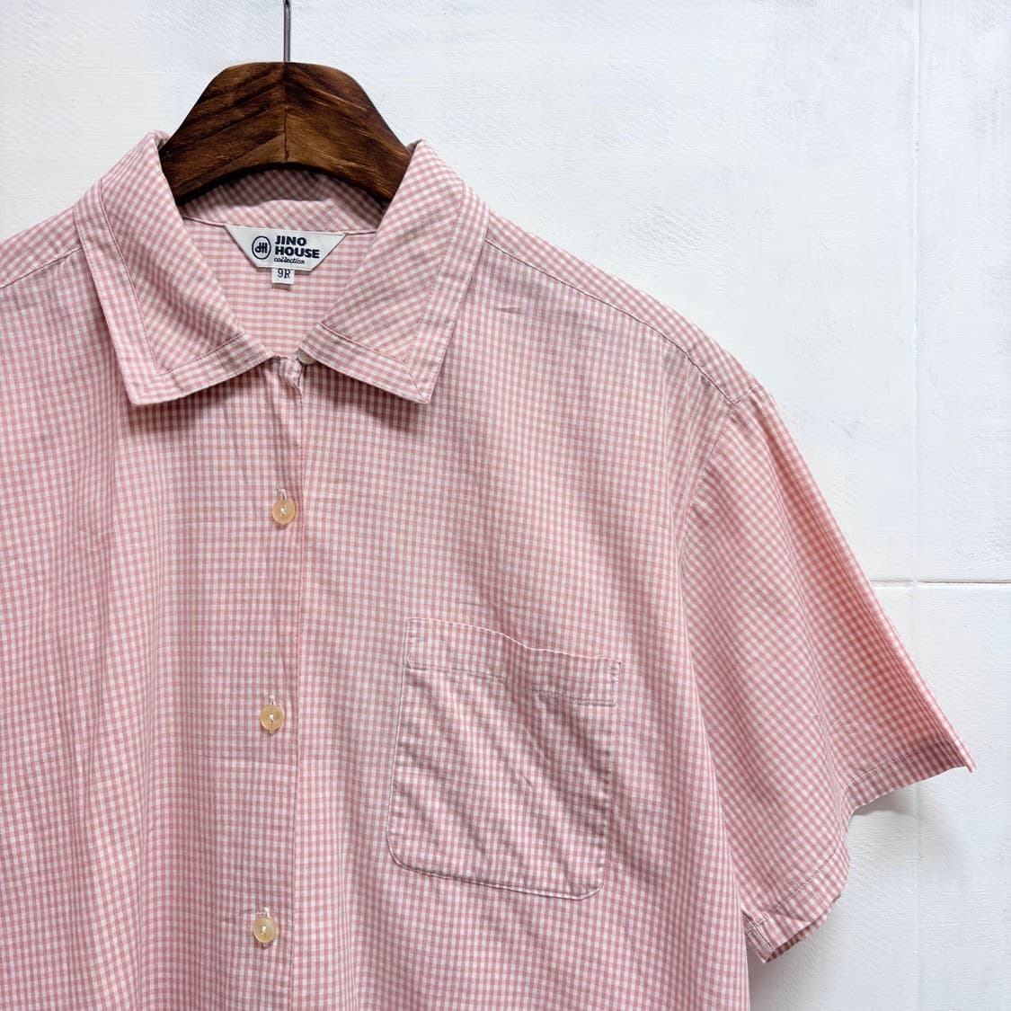 JINO HOUSE 핑크 깅엄체크 남방 JPN 상품이미지2
