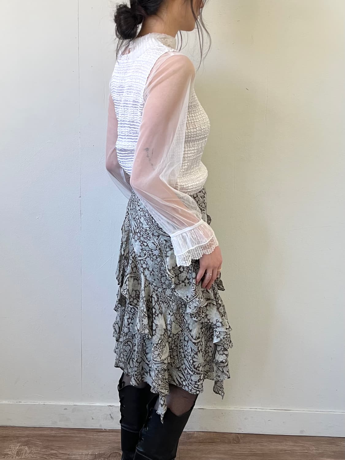 apres jour 시스루 레이스 탑 상품이미지4