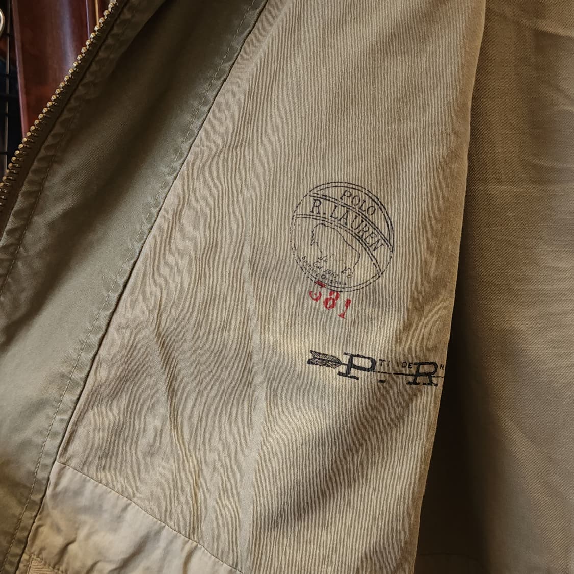 90s 폴로 랄프로렌 밀리터리 필드자켓 모터사이클 그린 L 상품이미지8