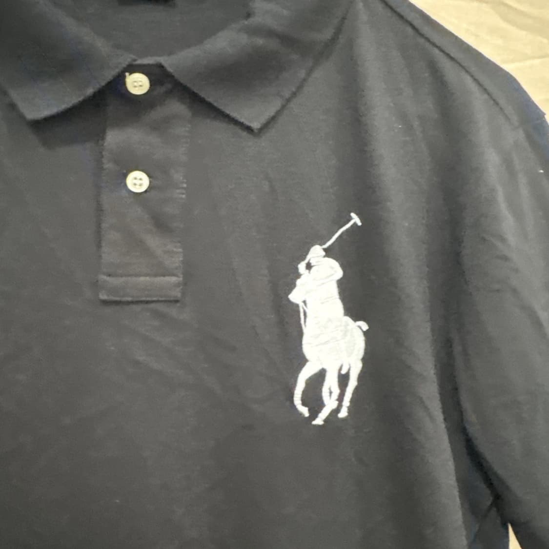 폴로 랄프로렌 빅포니 반팔 카라티 블랙 화이트 상품이미지3