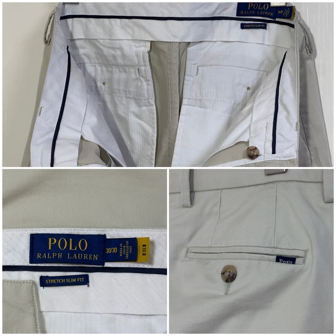 폴로랄프로렌 QR 코튼트윌 스트레치슬림핏 치노팬츠30/크림 상품이미지6