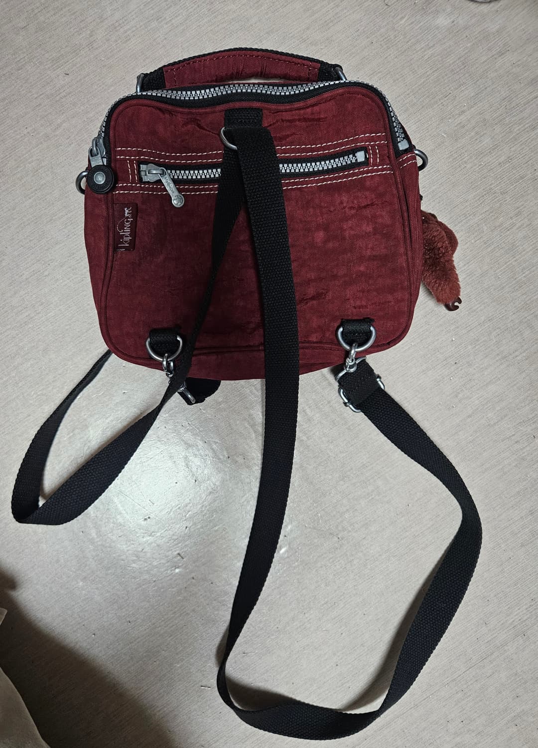 택포)빈티지 키플링 크로스백/와인 버건디 레드 상품이미지4