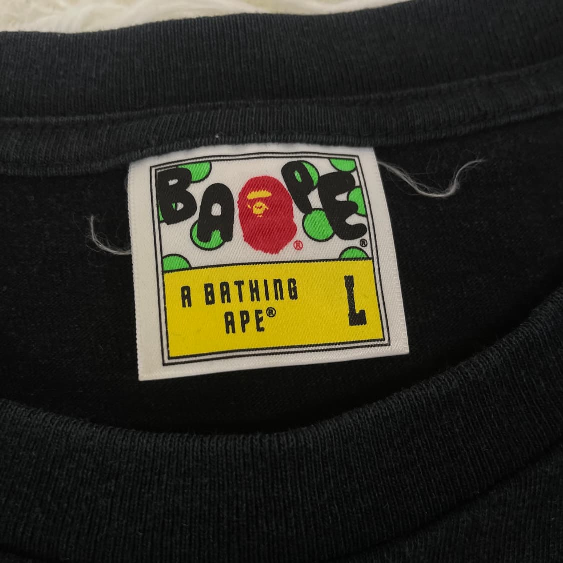 베이프 Bape 카모 컬리지 반팔티 블랙 상품이미지5