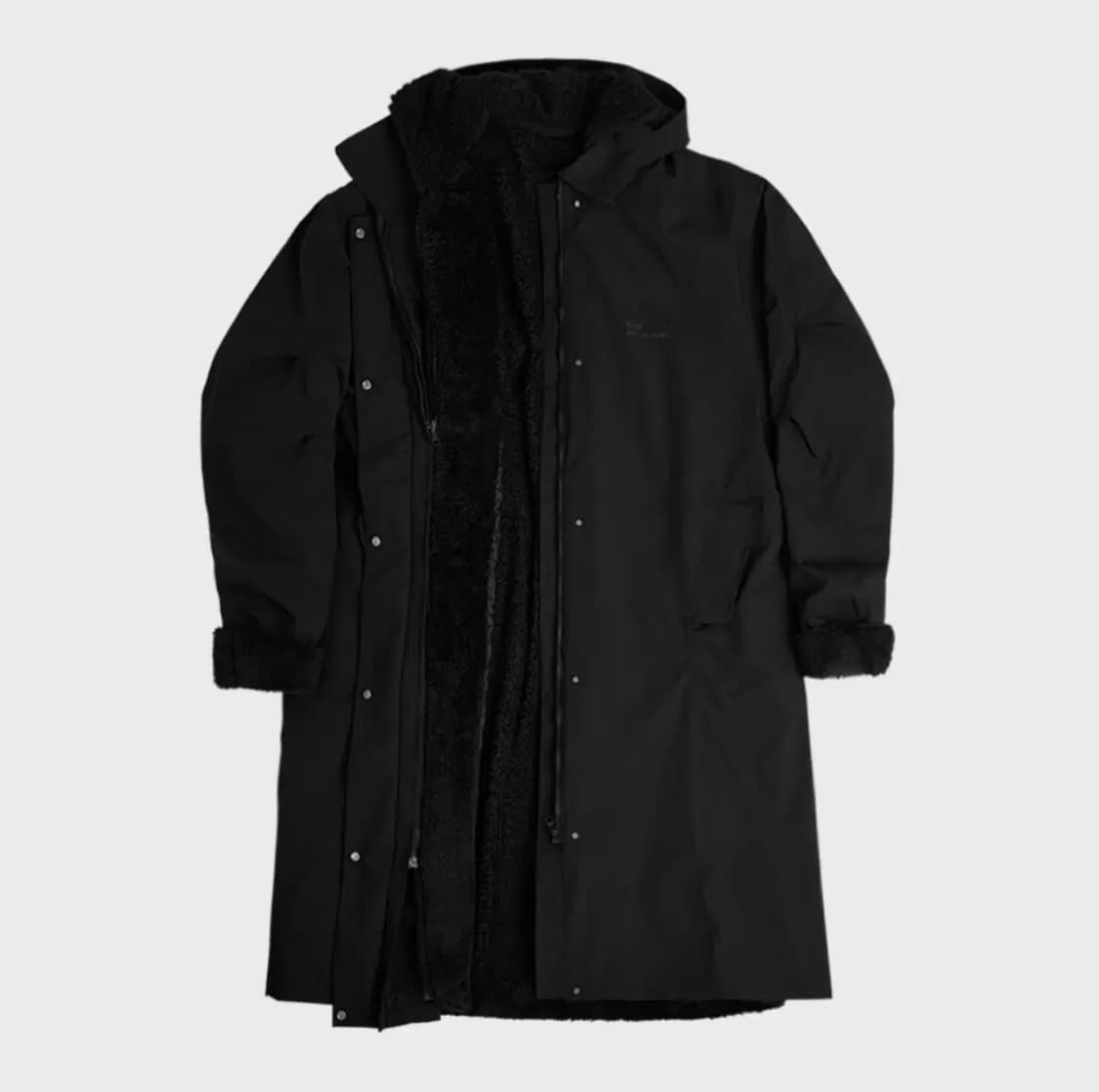 오호스 투웨이 퍼 코트 블랙 상품이미지2