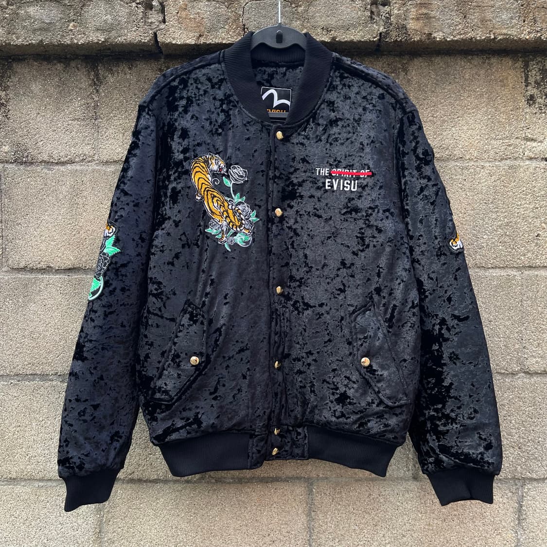 [100] 에비수 호랑이 자수 벨벳 자켓 (~105) 상품이미지1