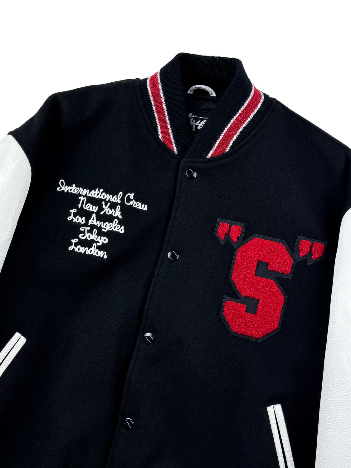 스투시 2003 한정 바시티 자켓 블랙 상품이미지3