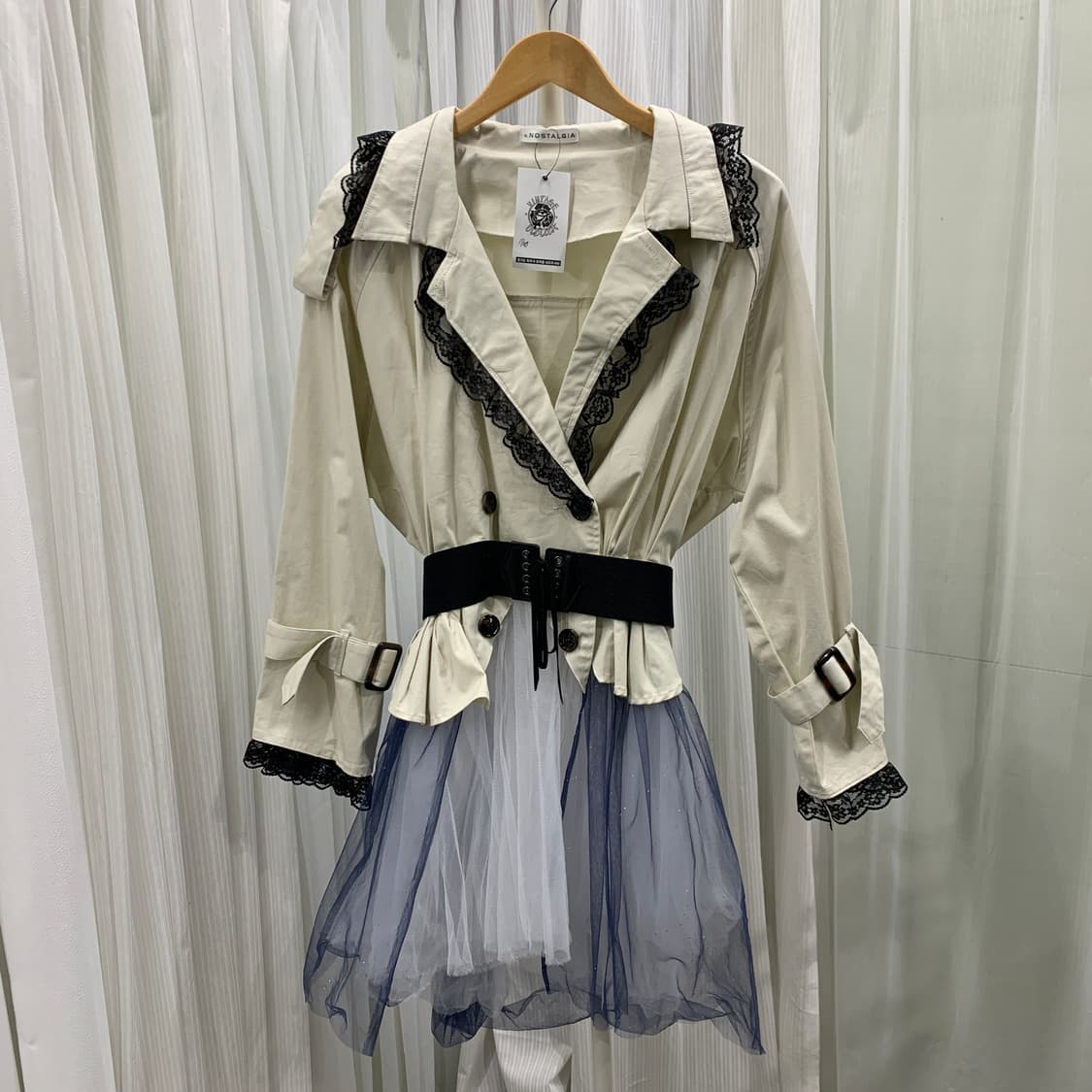 일본 빈티지 &.NOSTALGIA 튈스커트 일체형 트렌치 코트 1708 상품이미지1