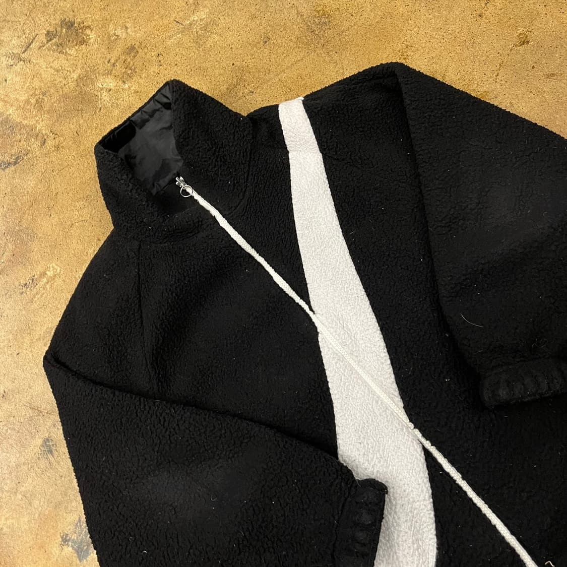 [정품/S] 나이키 검정 흰색 뽀글이 플리스 바람막이 양면 자켓 b16 상품이미지1