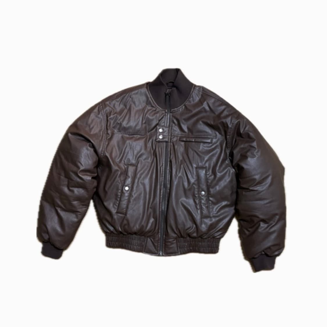 SECONDMONO 레더 봄버 푸퍼 패딩 상품이미지2