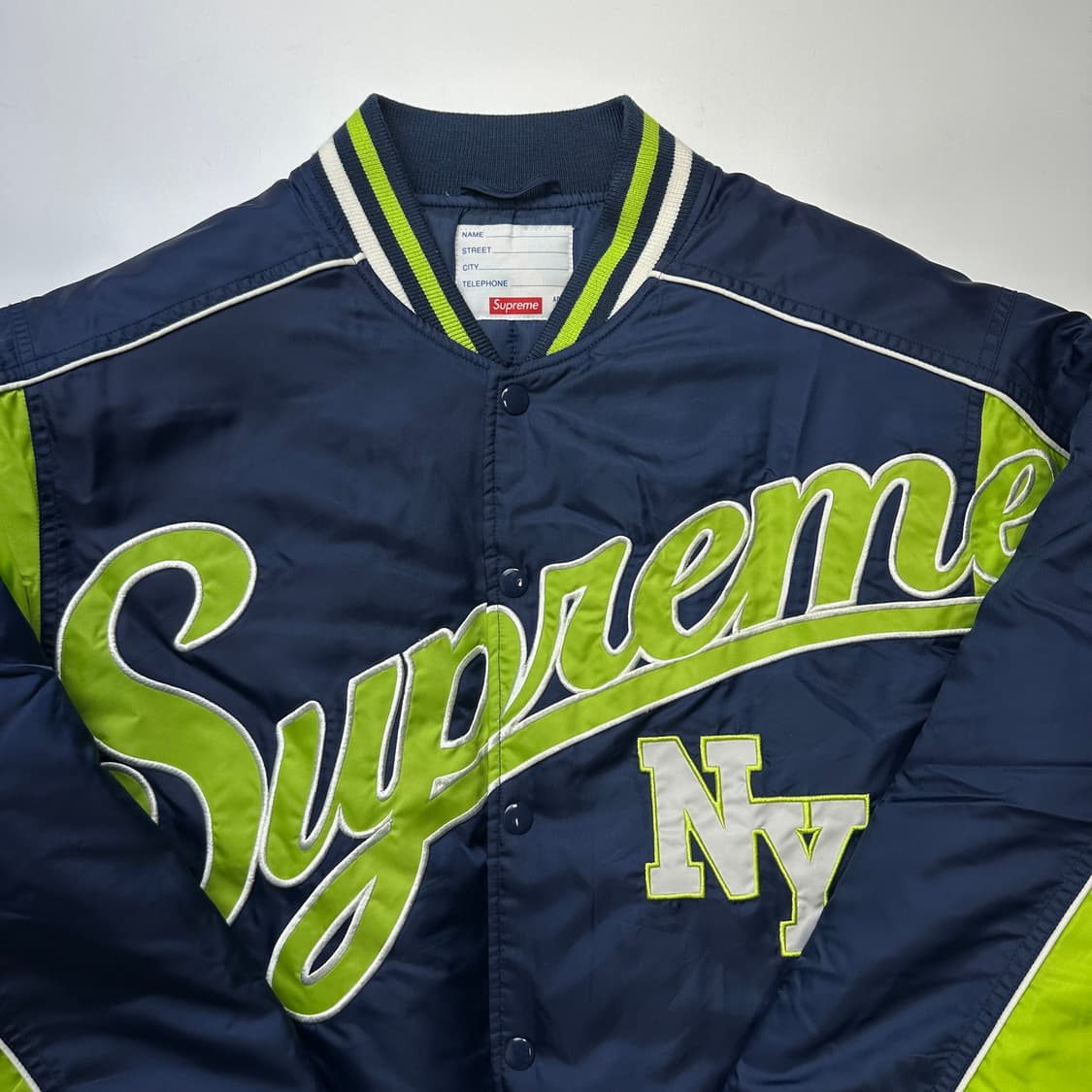 SUPREME 20AW Contrast Script 슈프림 바시티 자켓 상품이미지2