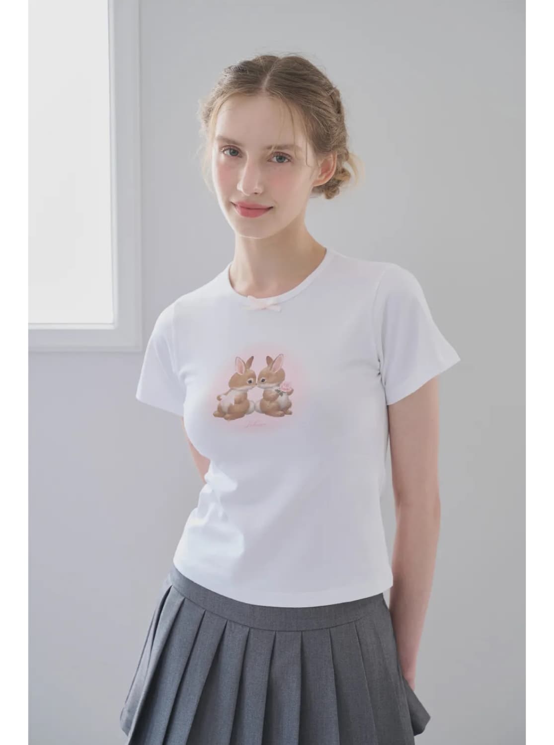 슈네 로즈 버니 티셔츠 / 쓰리타임즈 상품이미지1